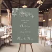Boho Green Floral Wedice Advice and Good Wish