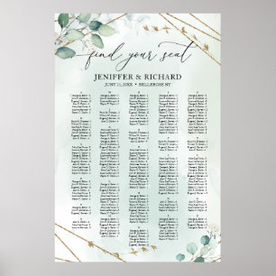 Poster Boho Greenery Dourado Assento geométrico por ordem