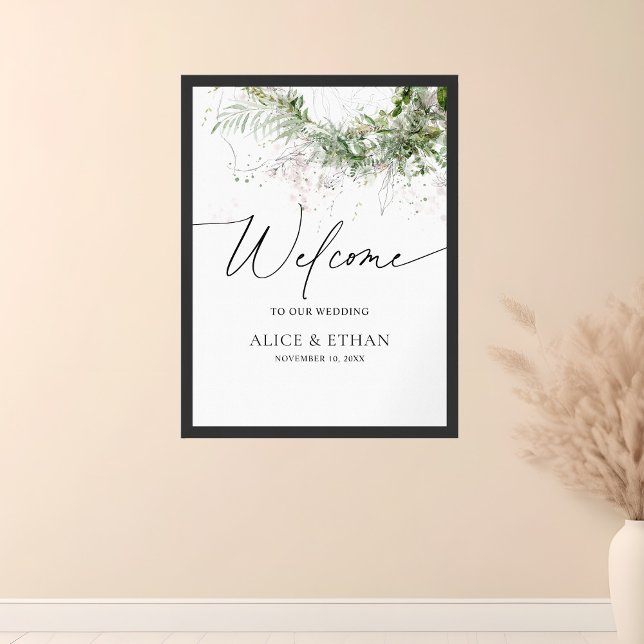 Poster Boho Greenery Sai Do Casamento De Boho (Criador carregado)