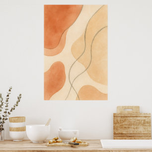 Poster Boho Harmony Arte Abstrata Minimalista para Pare