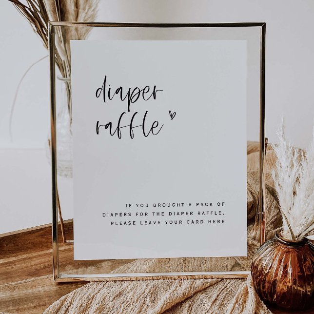 Poster Boho Heart Fralda Raffle Chá de fraldas Sinal E100 (Criador carregado)