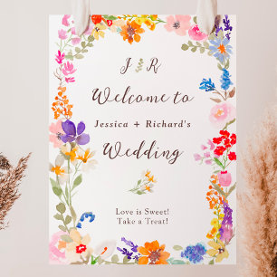 Poster Boho jardim verão iniciais florais boas vindas