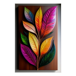 Pôster Boho Leaf Art: Abstrato Wall Decor