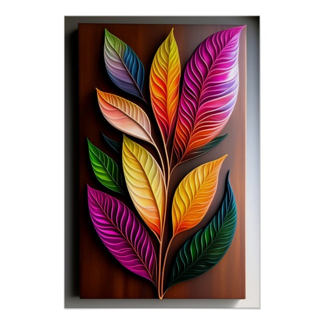 Pôster Boho Leaf Art: Abstrato Wall Decor (Frente)