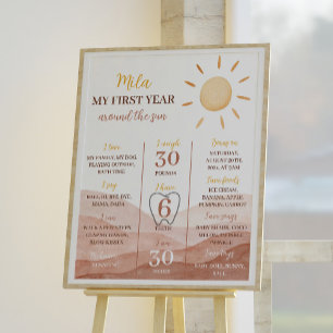 Poster Boho Little Sunshone primeiro aniversario