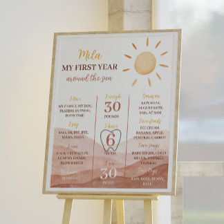 Poster Boho Little Sunshone primeiro aniversario