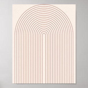 Poster Boho Meio século Modern Vintage Line Rainbow 5