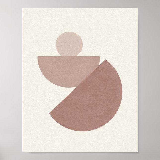 Poster Boho Meio século rosa e bege macio (Frente)