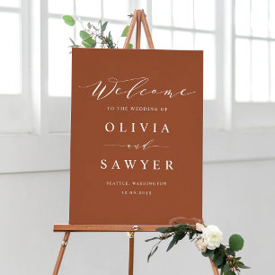 Poster Boho Minimalista Script Terracotta Wedding