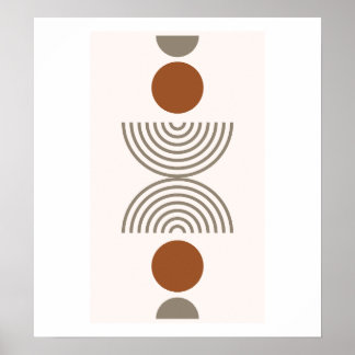 Poster Boho Modern Abstract Geometric Botanical Art