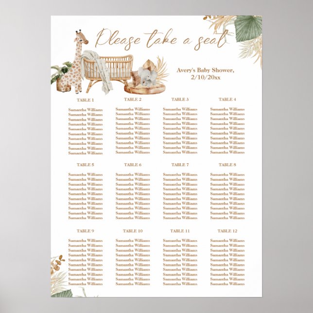 Poster Boho Modern Gender Neutral Baby Shower (Frente)