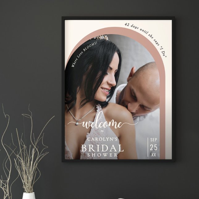 Poster Boho Moderno Arco Foto Chuveiro de Noiva Bem-Vindo (Criador carregado)