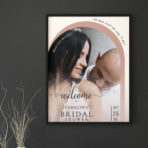 Poster Boho Moderno Arco Foto Chuveiro de Noiva Bem-Vindo