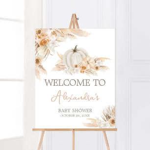 Poster Boho Neutral Pumpkin Chá de fraldas Bem-vindo