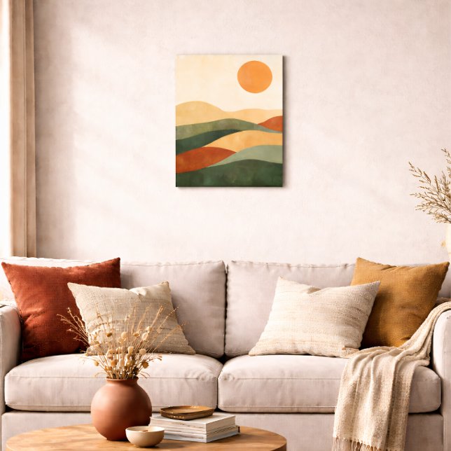 Poster Boho Paisagem Abstrata Tons Terrosos Deserto (Criador carregado)