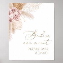 Poster Boho Pampas Grass Babies são Doces Tome um Tratame