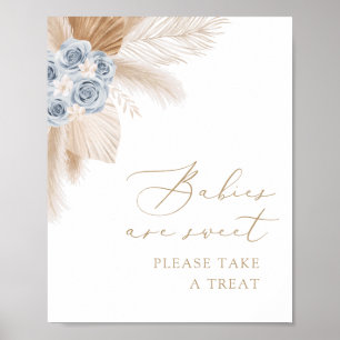 Poster Boho Pampas Grass Babies são Doces Tomem Pó de Tra