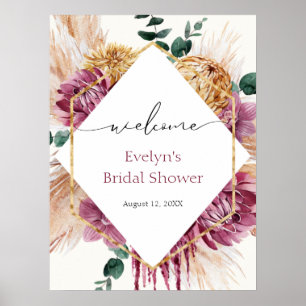 Poster Boho Pampas Grass Buquê Seco