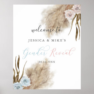 Poster Boho Pampas Grass Gênero Sinal de Boho Sinal de Bo