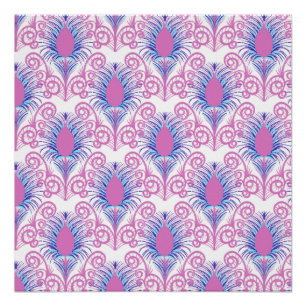 Pôster Boho Peacock Feather Jewel Tone-Neon Pink