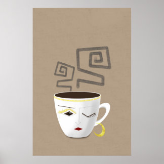 Poster Boho pequeno café branco africano, café, parte 4