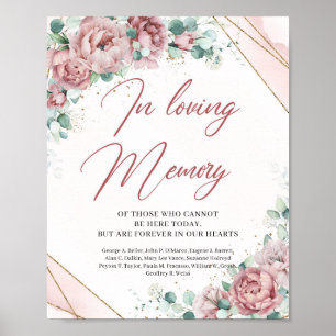 Poster Boho pincelava eucalipto floral em sinal de memóri