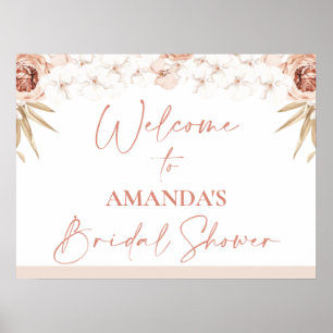Poster Boho Pomar Branco Palma Bem-vinda ao Chá de Bebê