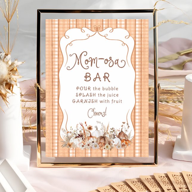 Poster Boho Pumpkin Chá de fraldas Floral Bar Mãe-osa (Criador carregado)