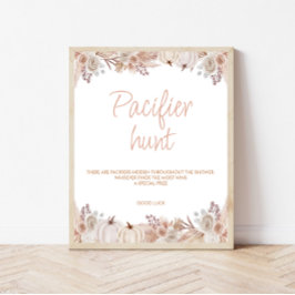 Poster Boho Pumpkin Chá de fraldas Sinal de Caça Pacifica