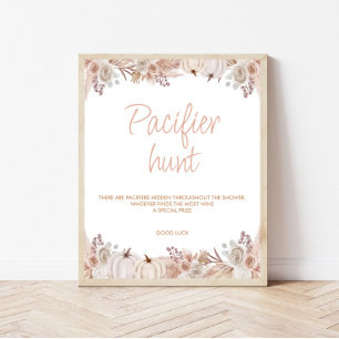 Poster Boho Pumpkin Chá de fraldas Sinal de Caça Pacifica