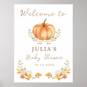 Poster Boho Pumpkin Fall Foliage Sinal de Boho Sinal de B