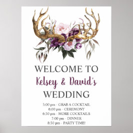 Poster Boho Purple Plum Pink Peonies Pormenores de Casame