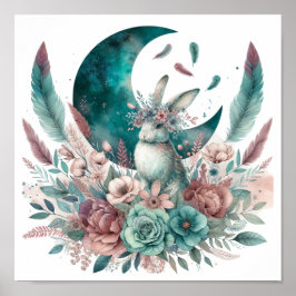 Poster Boho Rabbit Baby Room Decor