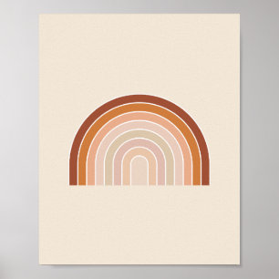 Poster Boho Rainbow Beige Terracotta