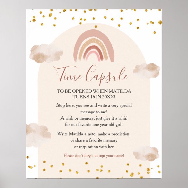 Poster Boho Rainbow não é uma maravilhosa cápsula do temp (Frente)