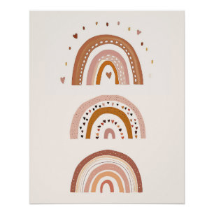 Pôster Boho Rainbow Nursery Wall Art, Arte Neutral para C