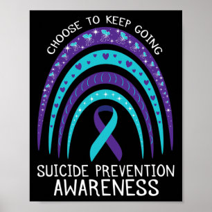 Poster Boho Rainbow Suicídio Sensibilização para a saúde