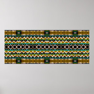 Poster Boho repete. Bordado geométrico sem costura. Decor