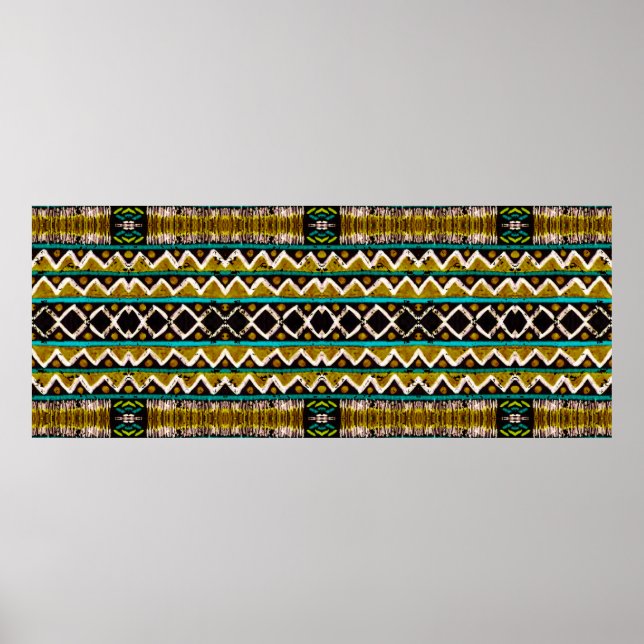 Poster Boho repete. Bordado geométrico sem costura. Decor (Frente)