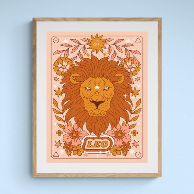 Poster Boho Retro Leo Zodiac (Criador carregado)