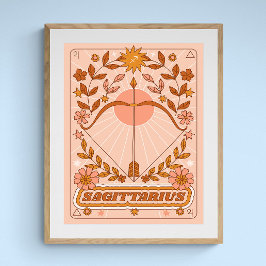 Poster Boho Retro Sagittarius Zodiac