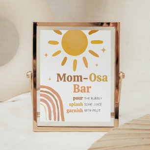 Poster Boho Retro Sunshine Chá de fraldas Mãe Bar Osa
