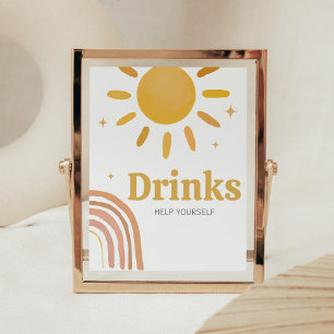 Poster Boho Retro Sunshine Chás de fraldas Bebidas