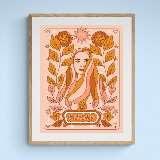 Poster Boho Retro Virgo Zodiac (Criador carregado)