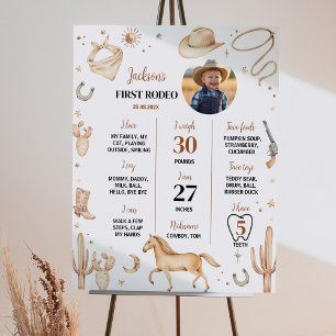 Poster Boho Rodeo Primeiro Sinal de Foto de Aniversário