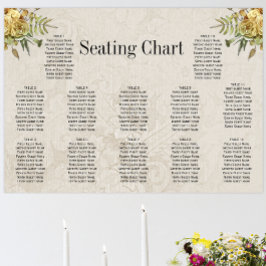 Poster Boho Rosa Cream Damask Rustic Casamento Seating