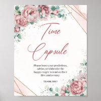 Boho rubor floral eucalipto Cápsula do tempo jogo