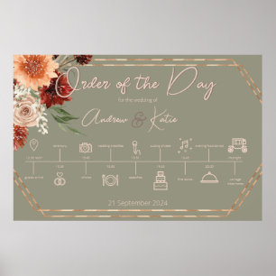 Poster Boho Rust & Neutral Queda Floral Ordem do Dia 2