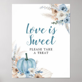 Poster Boho Rustic Pumpkin Fall Chá de fraldas Love is Sw