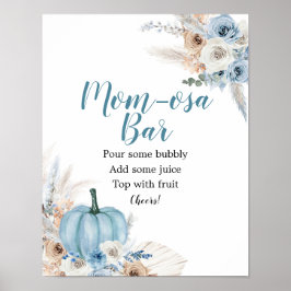 Poster Boho Rustic Pumpkin Fall Chá de fraldas Mimosa Bar